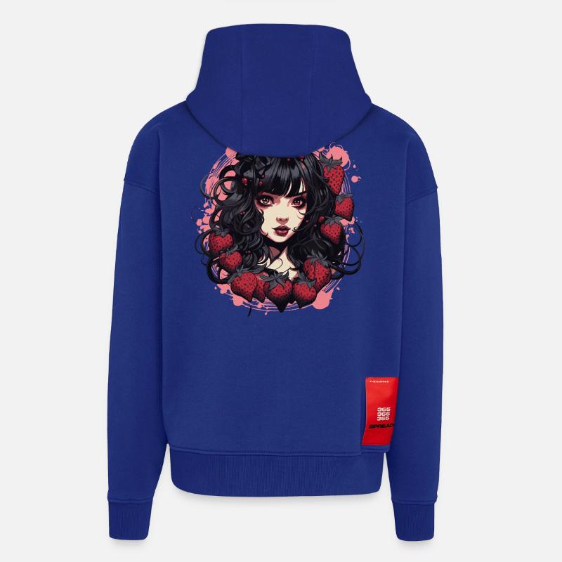 Emo Gothic Erdbeeren Mädchen - Zip Hoodie - made by SPREAD - Iconic Blue