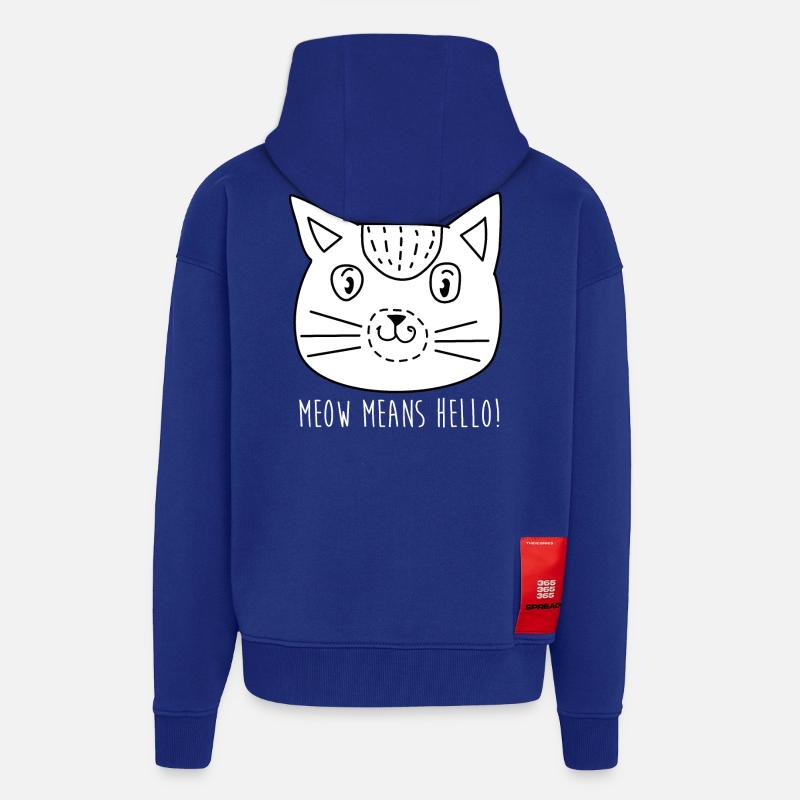 Comic Katze Gesicht mit Spruch - Zip Hoodie - made by SPREAD - Iconic Blue