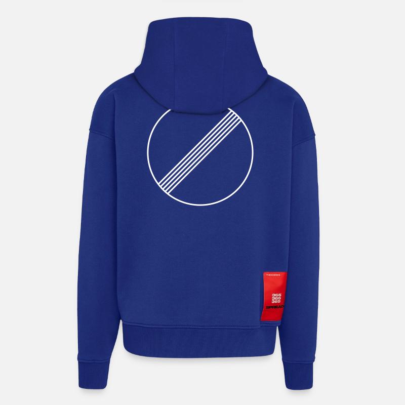 autoroute illimitée illimitée - Veste à capuche bio épaisse oversize fabriqué en UE - Iconic Blue