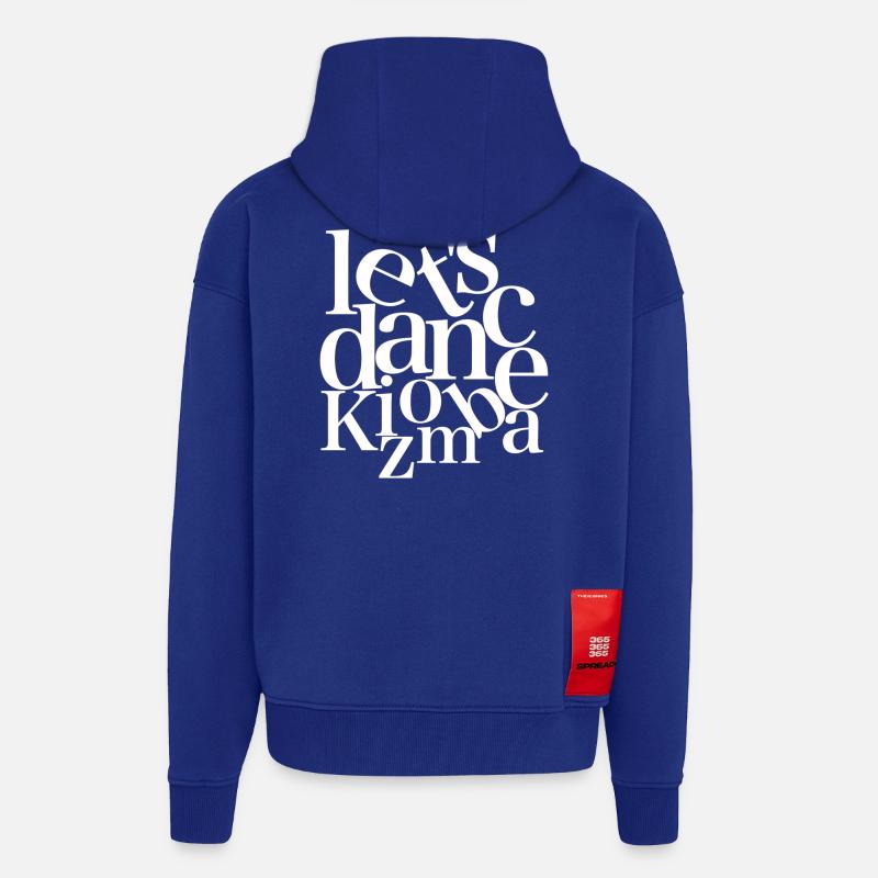 Let`s dance Kizomba - white Danceshirt - Zip Hoodie - made by SPREAD - Iconic Blue