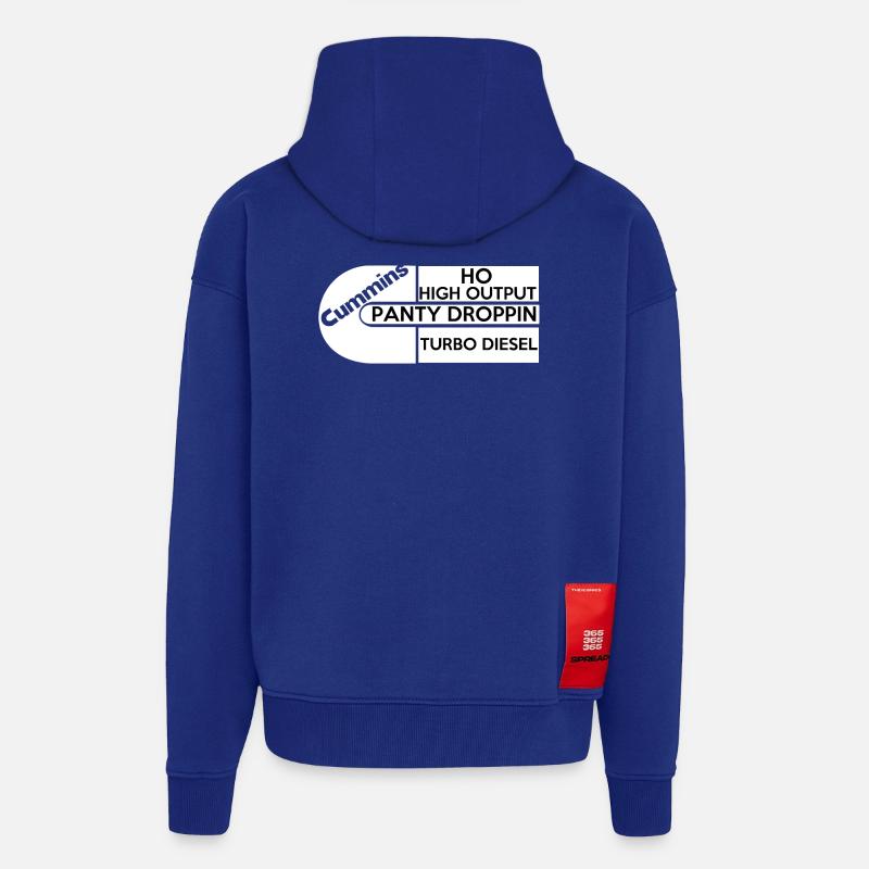 Cummins cadeau - Veste à capuche bio épaisse oversize fabriqué en UE - Iconic Blue