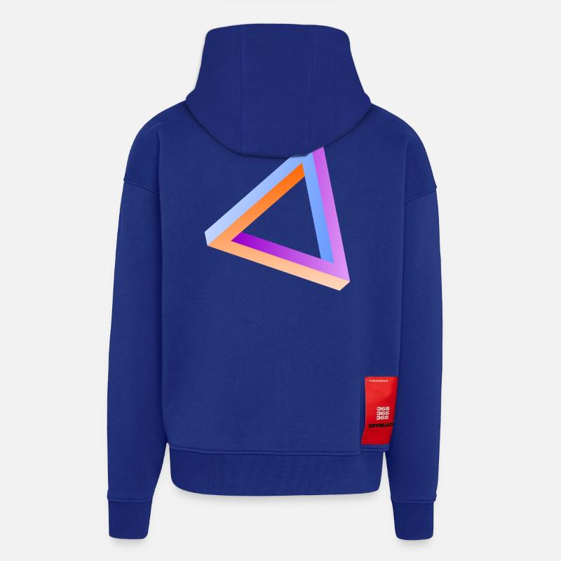 Impossible triangle optical illusion - Zip Hoodie - made by SPREAD - Iconic Blue