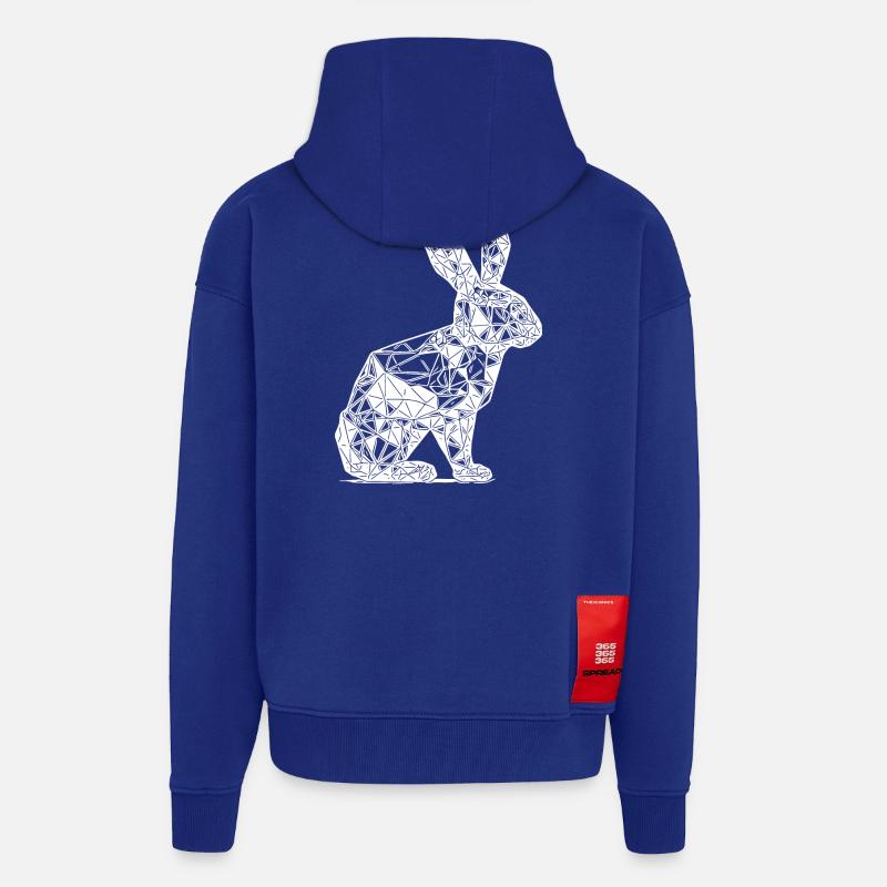 Geometric Lines Rabbit Rabbit Head - Zip Hoodie - made by SPREAD - Iconic Blue