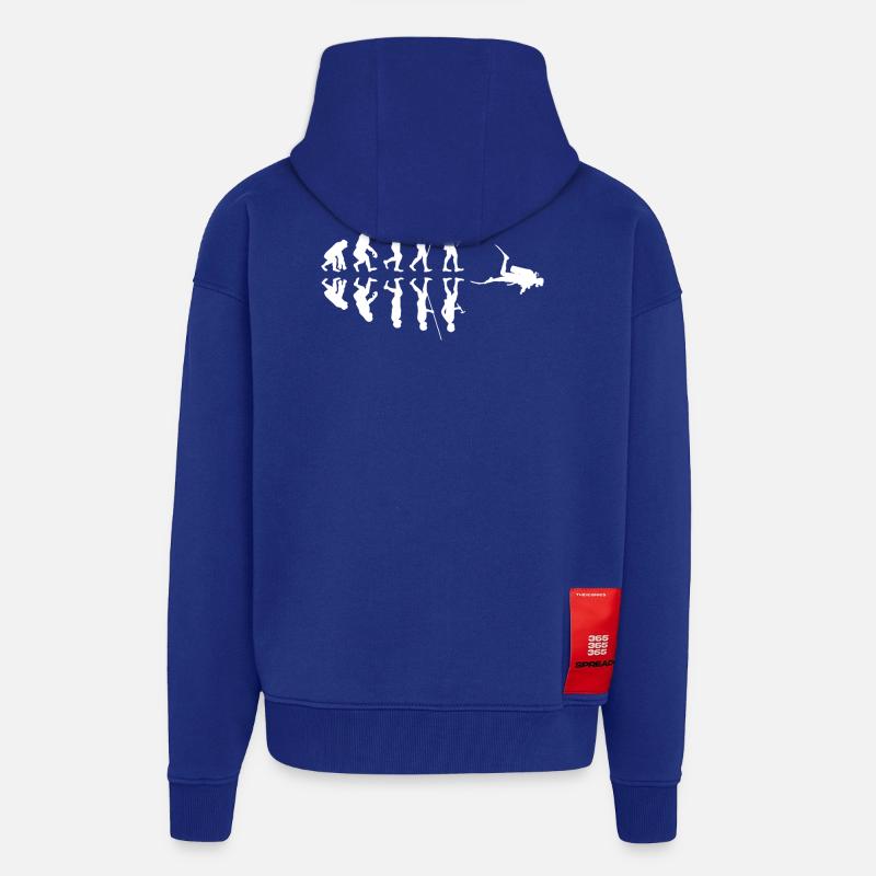 Diving - Diver - Scuba Diving - Evolution - Zip Hoodie - made by SPREAD - Iconic Blue