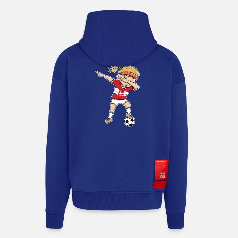 Denmark Gift Dab - Veste à capuche bio épaisse oversize fabriqué en UE - Iconic Blue
