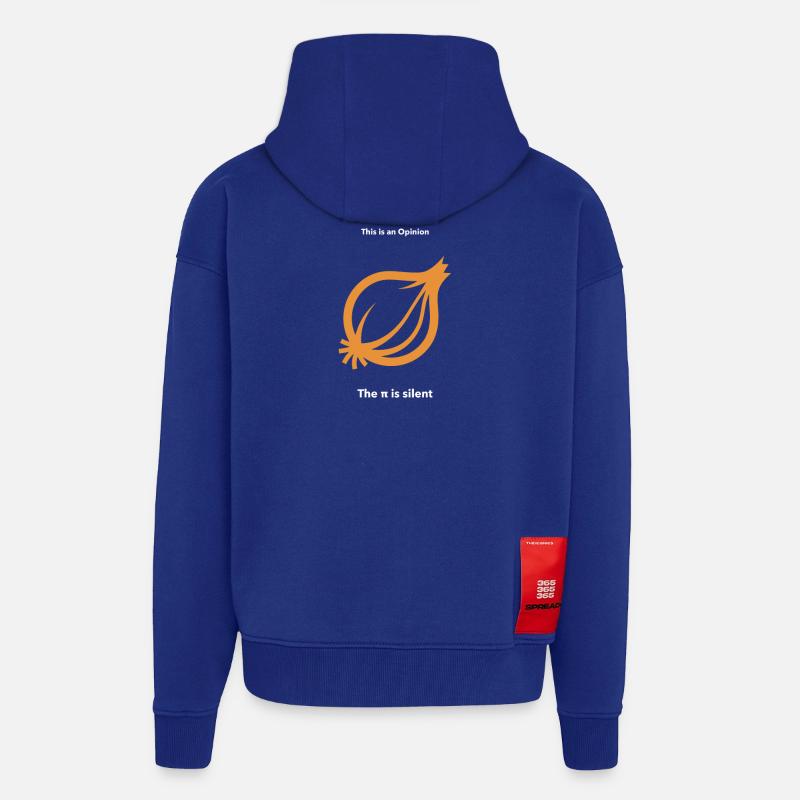 Oignon opinion pun Phi Pi - Veste à capuche bio épaisse oversize fabriqué en UE - Iconic Blue