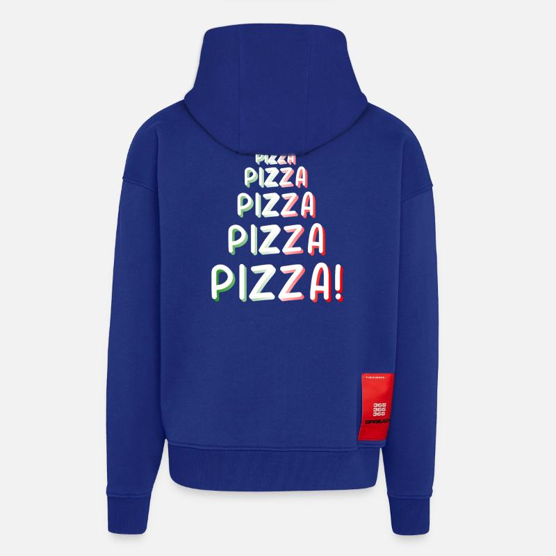 Pizza Pizza Pizza - Veste à capuche bio épaisse oversize fabriqué en UE - Iconic Blue