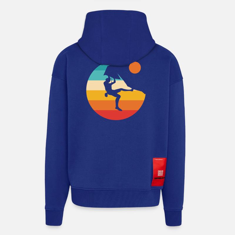 Climbing climbing climber mountain boulder - Zip Hoodie - made by SPREAD - Iconic Blue