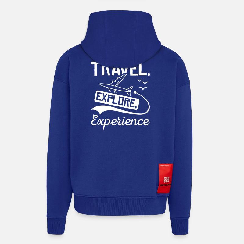 Travel Explore Experience - Zip Hoodie - made by SPREAD - Iconic Blue
