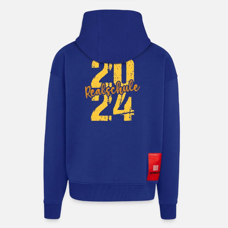 Lycée Jeunes Filles Lycée 2024 - Veste à capuche bio épaisse oversize fabriqué en UE - Iconic Blue