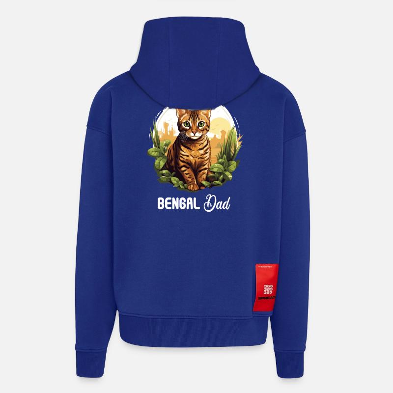 Chat du Bengale Bengalkatze - Veste à capuche bio épaisse oversize fabriqué en UE - Iconic Blue