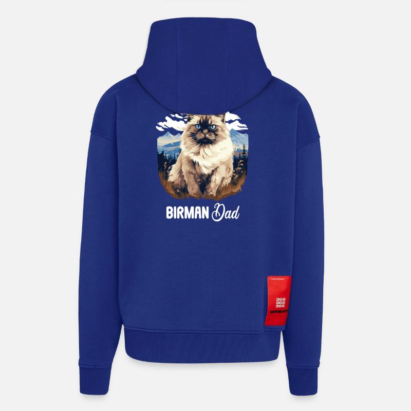 Birman Cat Birma Katze - Zip Hoodie - made by SPREAD - Iconic Blue