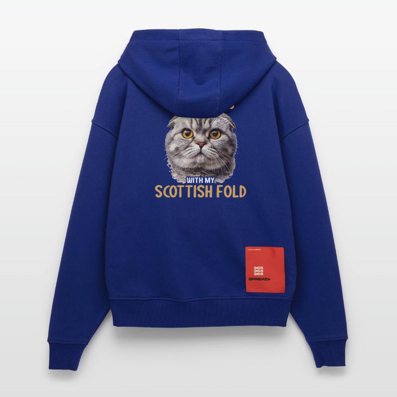 Scottish Fold Kitten Scottish Fold chat Veste à capuche bio épaisse oversize fabriqué en UE