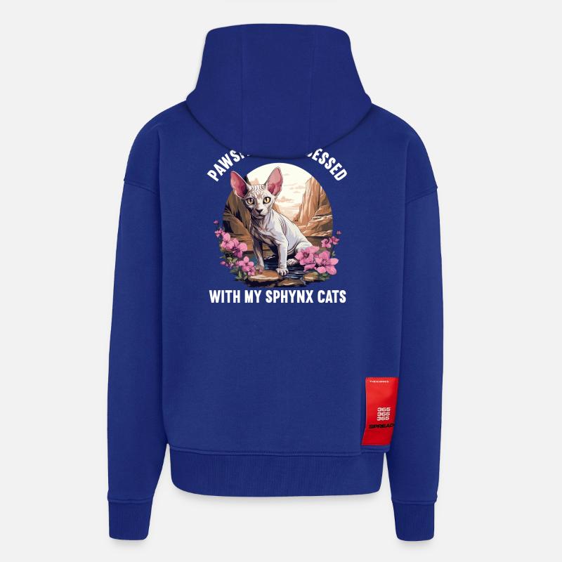 Sphynx Kitten Sphynx Cat - Zip Hoodie - made by SPREAD - Iconic Blue