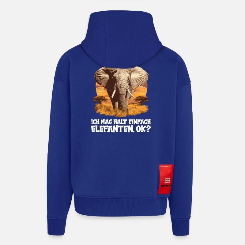 Éléphant Éléphant - Veste à capuche bio épaisse oversize fabriqué en UE - Iconic Blue