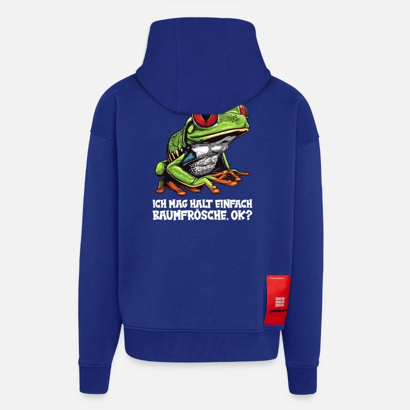 Rainette Baumfrösche Baumfrosch - Veste à capuche bio épaisse oversize fabriqué en UE - Iconic Blue