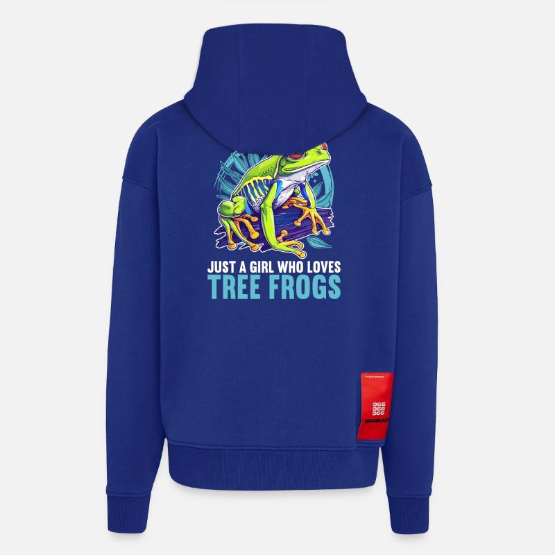 Rainette Baumfrösche Baumfrosch - Veste à capuche bio épaisse oversize fabriqué en UE - Iconic Blue