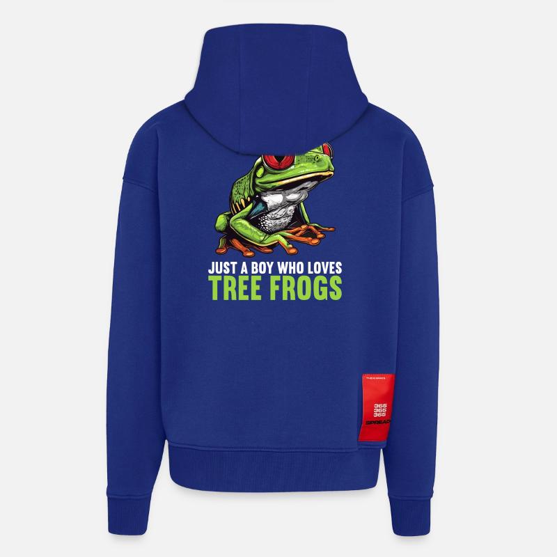 Rainette Baumfrösche Baumfrosch - Veste à capuche bio épaisse oversize fabriqué en UE - Iconic Blue