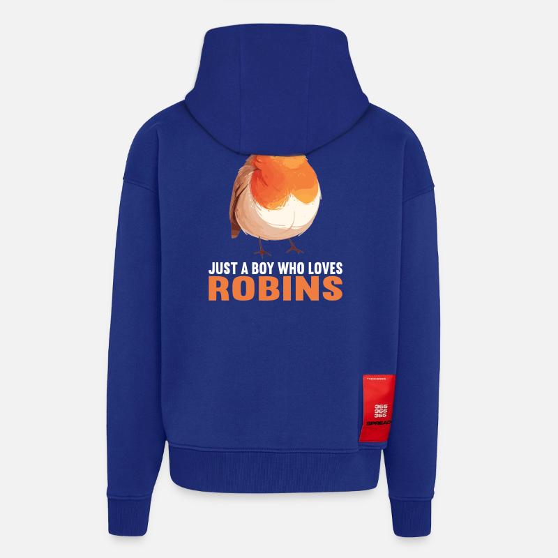 Robin Rotkehlchen - Veste à capuche bio épaisse oversize fabriqué en UE - Iconic Blue