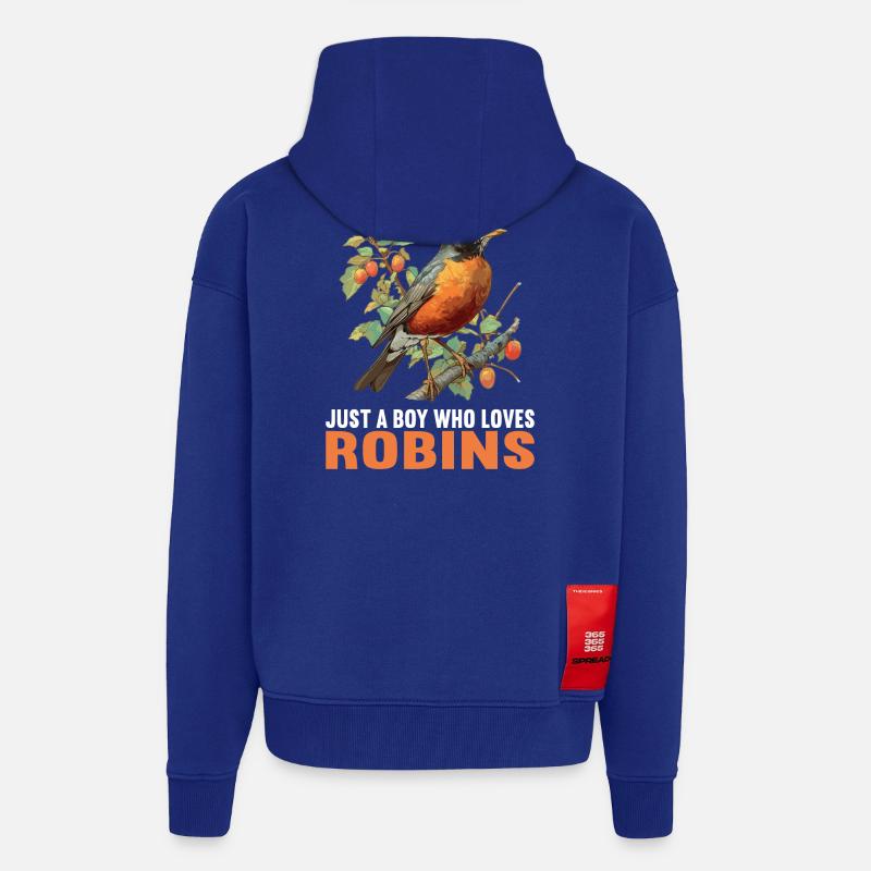 Robin Rotkehlchen - Veste à capuche bio épaisse oversize fabriqué en UE - Iconic Blue