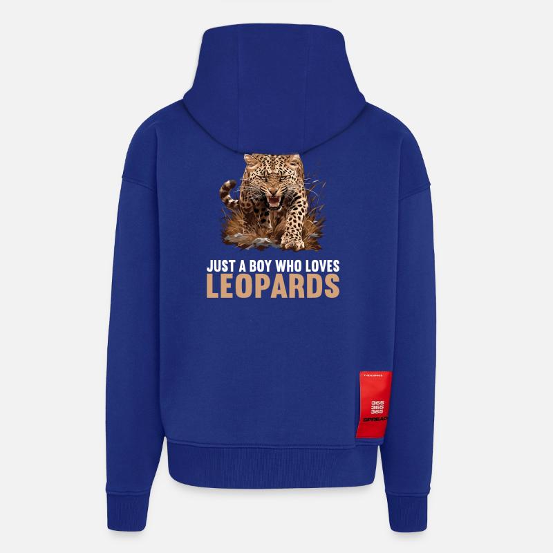 Léopard léopard - Veste à capuche bio épaisse oversize fabriqué en UE - Iconic Blue