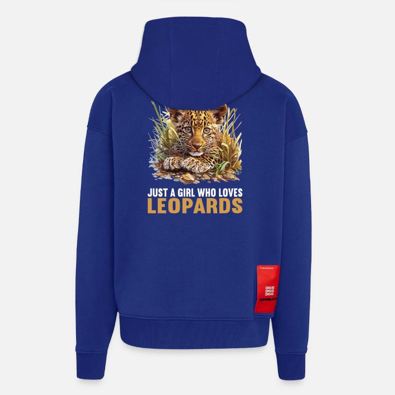 Léopard léopard - Veste à capuche bio épaisse oversize fabriqué en UE - Iconic Blue