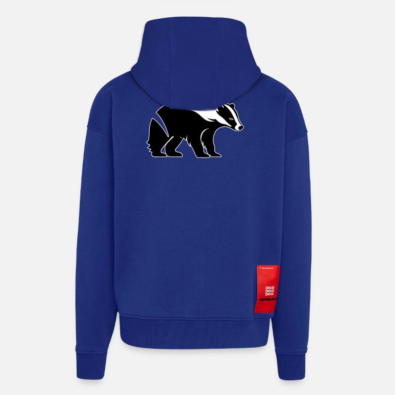 Blaireau Dachse Dachs - Veste à capuche bio épaisse oversize fabriqué en UE - Iconic Blue