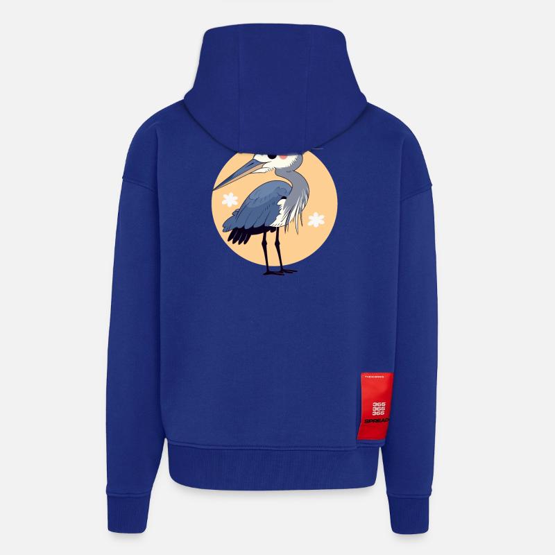 Héron Reiher - Veste à capuche bio épaisse oversize fabriqué en UE - Iconic Blue