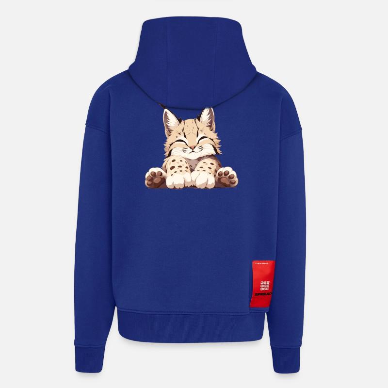 Lynx Luchse Luchs - Veste à capuche bio épaisse oversize fabriqué en UE - Iconic Blue