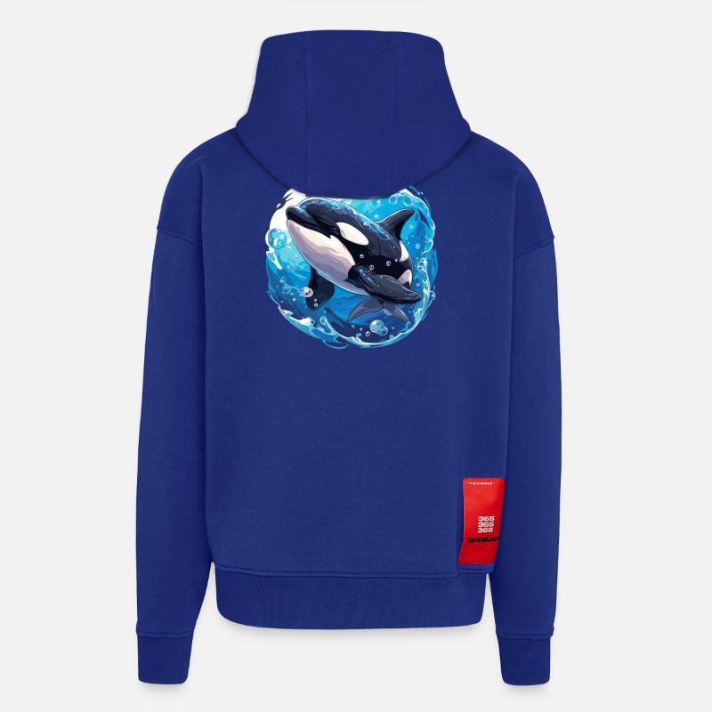 Orques Orques - Veste à capuche bio épaisse oversize fabriqué en UE - Iconic Blue