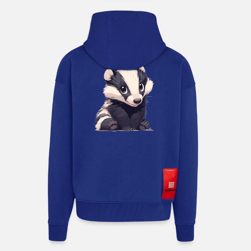 Blaireau Dachse Dachs - Veste à capuche bio épaisse oversize fabriqué en UE - Iconic Blue