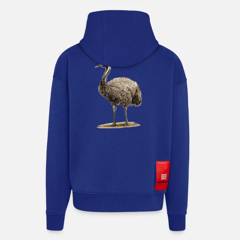 Emus Emu - Veste à capuche bio épaisse oversize fabriqué en UE - Iconic Blue
