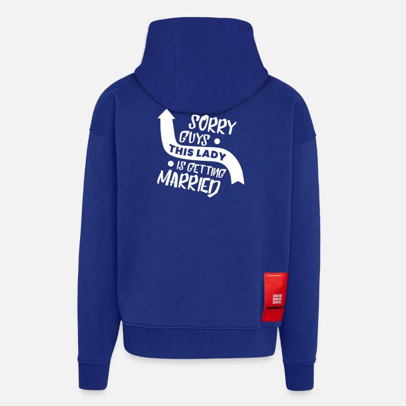 Mariage - future mariée - Veste à capuche bio épaisse oversize fabriqué en UE - Iconic Blue