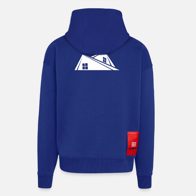 Le toit de la maison - Veste à capuche bio épaisse oversize fabriqué en UE - Iconic Blue