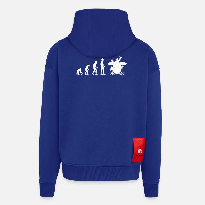 drummer evolution - Veste à capuche bio épaisse oversize fabriqué en UE - Iconic Blue