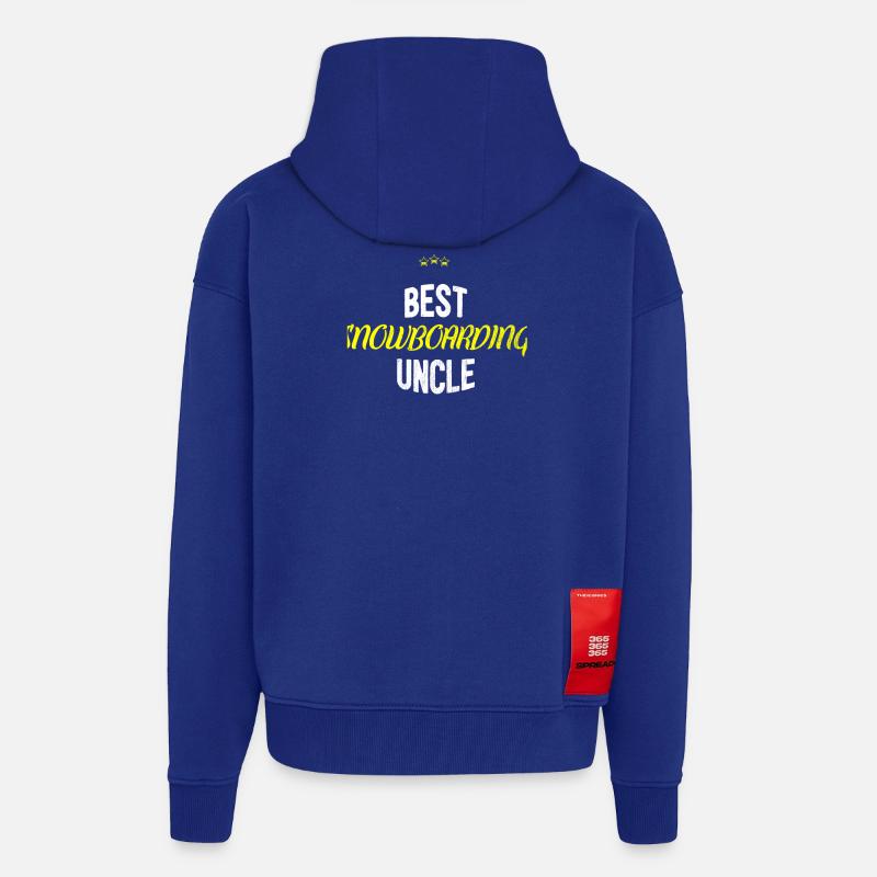 Distressed - BEST UNCLE SNOWBOARD - Veste à capuche bio épaisse oversize fabriqué en UE - Iconic Blue