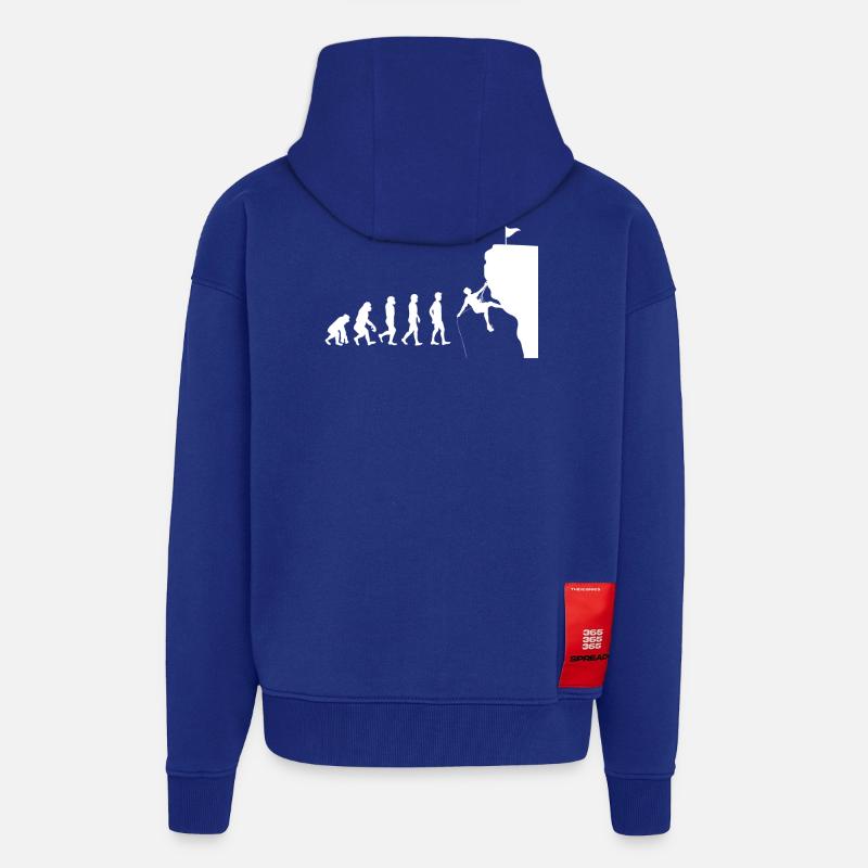 Evolution climbing - Zip Hoodie - made by SPREAD - Iconic Blue