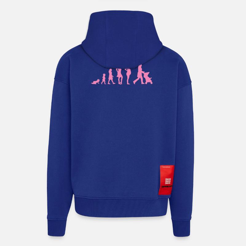 Evolution - Frau - Lustig - Geschenk - Kind - Zip Hoodie - made by SPREAD - Iconic Blue