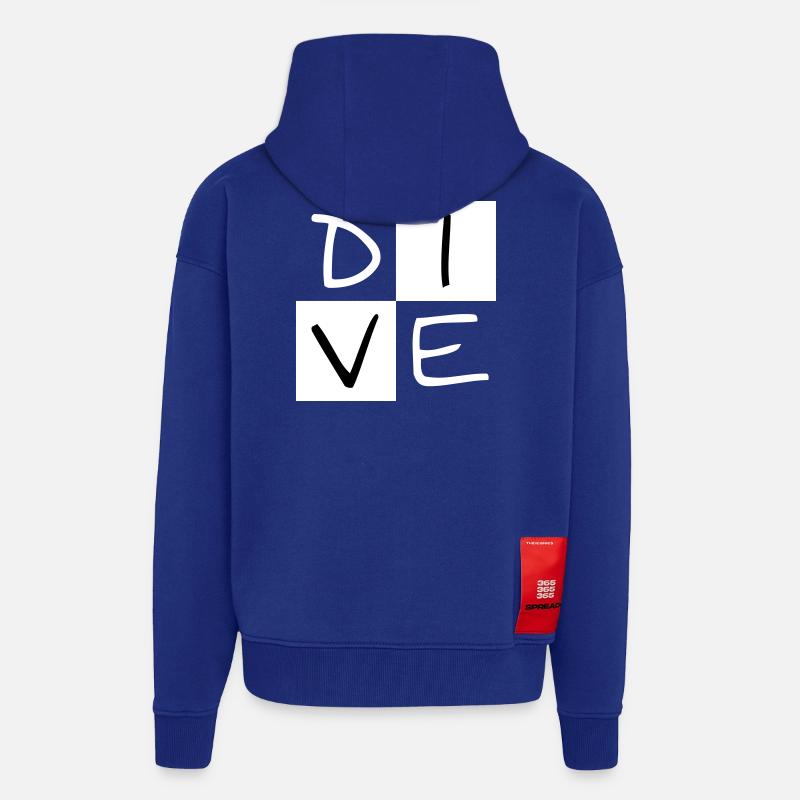 Plongée sur la place - Veste à capuche bio épaisse oversize fabriqué en UE - Iconic Blue