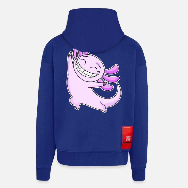 Joyeux Axolotl - Veste à capuche bio épaisse oversize fabriqué en UE - Iconic Blue