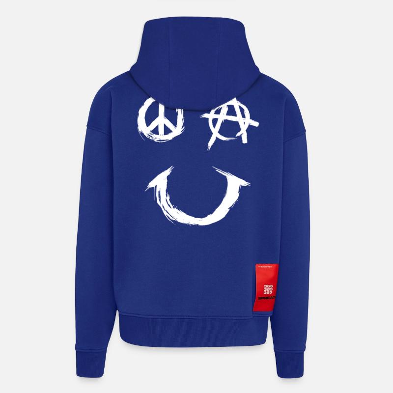 Pace Anarchy Smiley - Zip Hoodie - made by SPREAD - Iconic Blue