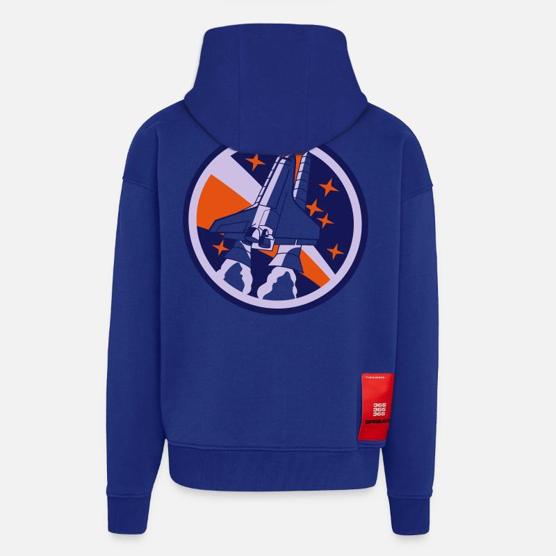 lancement de la navette spatiale - Veste à capuche bio épaisse oversize fabriqué en UE - Iconic Blue
