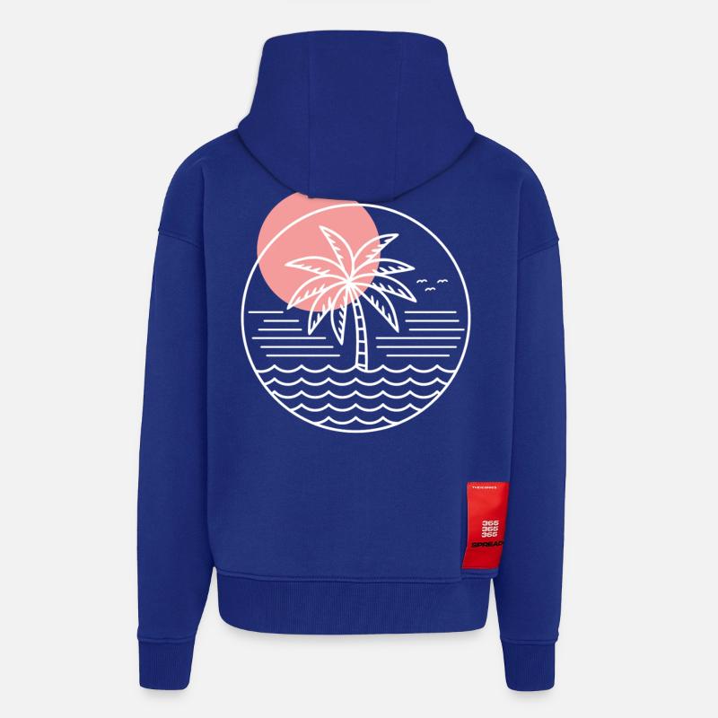 Palm Tree Circle - Zip Hoodie - made by SPREAD - Iconic Blue
