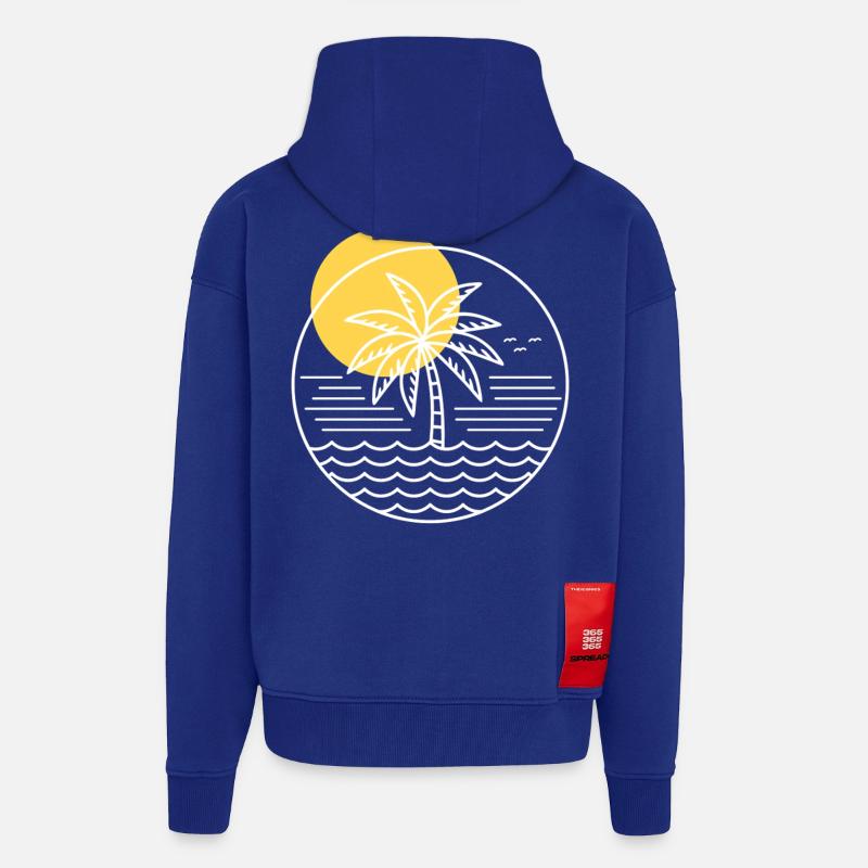 Palm Tree Circle - Zip Hoodie - made by SPREAD - Iconic Blue