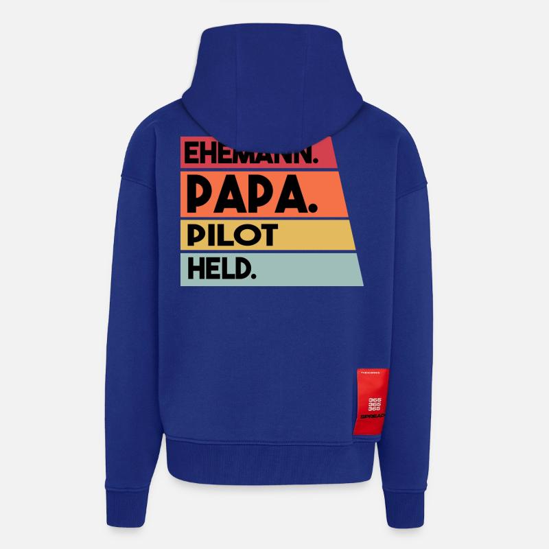 Ehemann Papa Pilot Held - Zip Hoodie - made by SPREAD - Iconic Blue