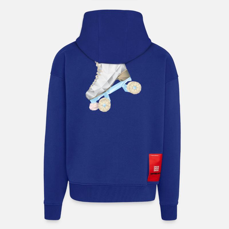 patin a roulette roller - Veste à capuche bio épaisse oversize fabriqué en UE - Iconic Blue
