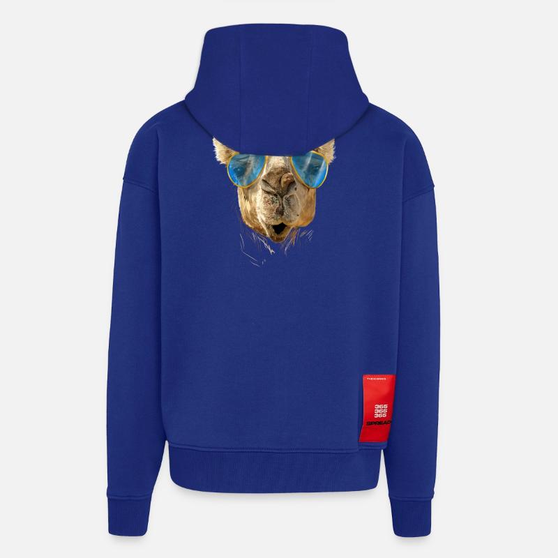 Kamel mit Sonnenbrille - Zip Hoodie - made by SPREAD - Iconic Blue