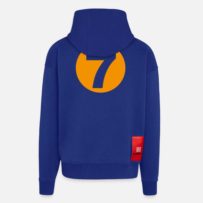 7 Boule de billard - Veste à capuche bio épaisse oversize fabriqué en UE - Iconic Blue