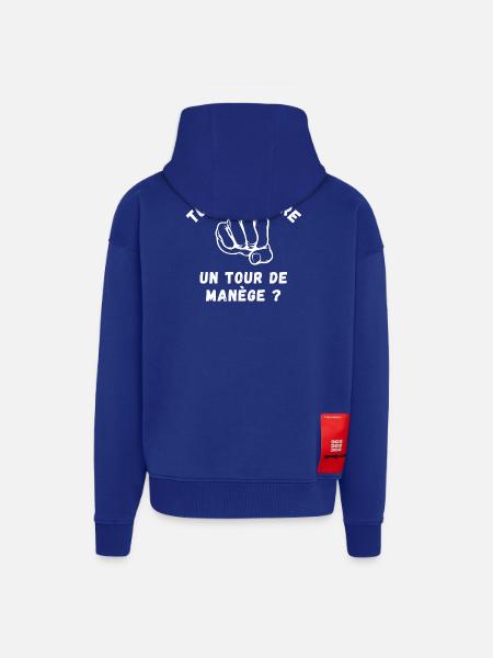bagarre, boxe, boxeur - Veste à capuche bio épaisse oversize fabriqué en UE - Iconic Blue