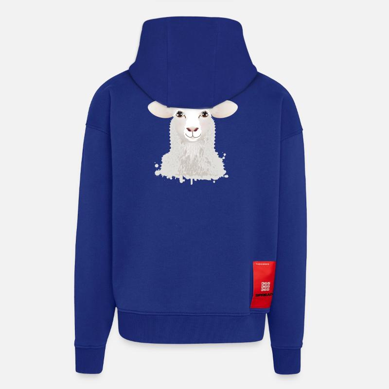 A cute sheep with spring wreath - Zip Hoodie - made by SPREAD - Iconic Blue
